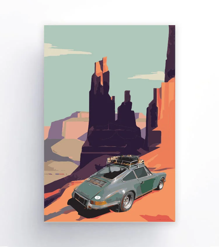 The Air Factor-Paper Posters Green Air Cooled flat six. Monument